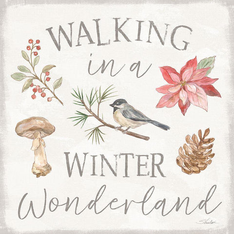 Woodland Christmas VII White Modern Wood Framed Art Print by Vassileva, Silvia