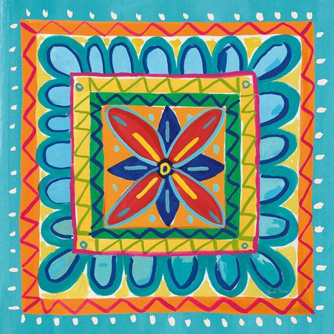 Mucho Caliente IX Gold Ornate Wood Framed Art Print with Double Matting by Zaman, Farida
