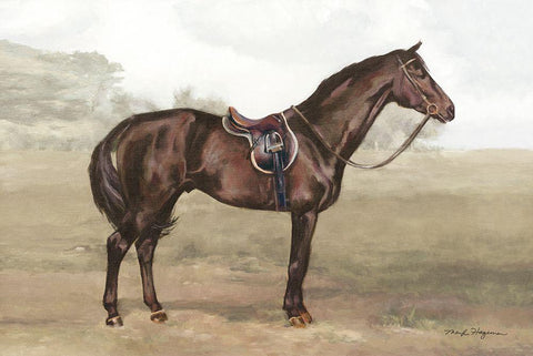 Black Horse Light White Modern Wood Framed Art Print with Double Matting by Hageman, Marilyn