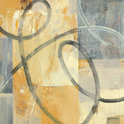 Ribbon Dance I Autumn Black Ornate Wood Framed Art Print with Double Matting by Hristova, Albena