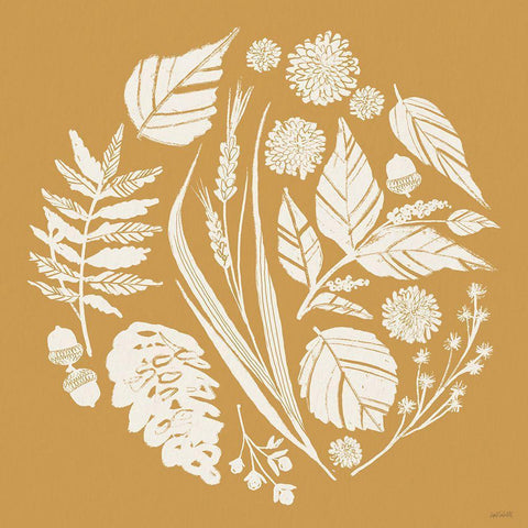 Autumn Tones XI White Modern Wood Framed Art Print with Double Matting by Tavoletti, Anne