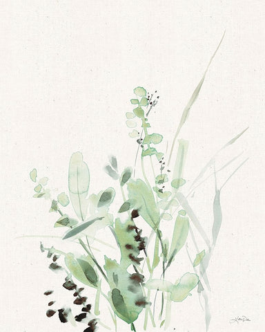 Grasses II on Linen White Modern Wood Framed Art Print with Double Matting by Pete, Katrina