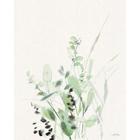 Grasses II on Linen Black Modern Wood Framed Art Print by Pete, Katrina