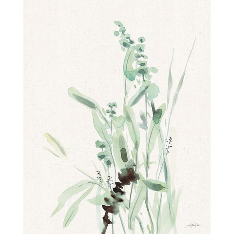 Grasses III on Linen Black Modern Wood Framed Art Print by Pete, Katrina