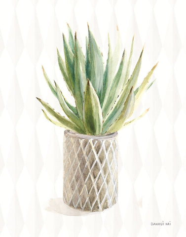 Desert Greenhouse XIX White Modern Wood Framed Art Print with Double Matting by Nai, Danhui