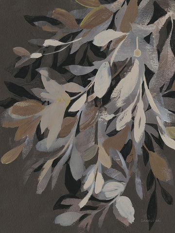 Lively Branches White Modern Wood Framed Art Print with Double Matting by Nai, Danhui