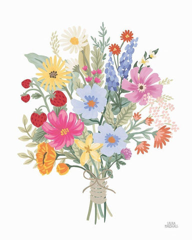 Wild Meadow IV White Modern Wood Framed Art Print with Double Matting by Marshall, Laura