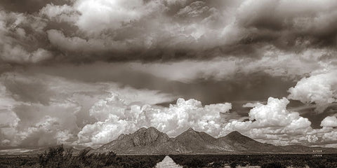 New Mexico Mountains White Modern Wood Framed Art Print with Double Matting by Larson, Nathan