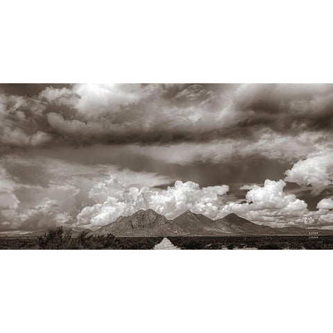 New Mexico Mountains Black Modern Wood Framed Art Print by Larson, Nathan