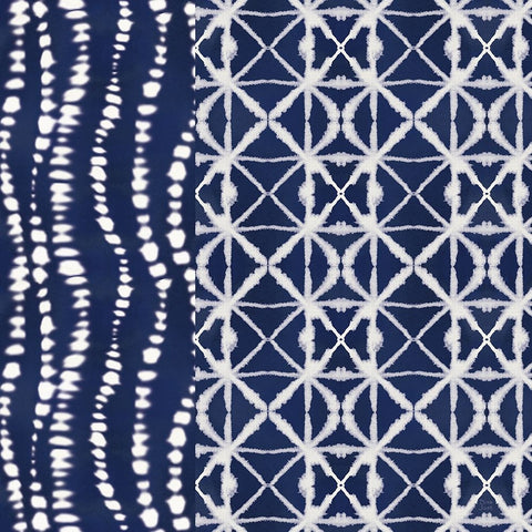 Indigo Splash XII White Modern Wood Framed Art Print with Double Matting by June, Dina