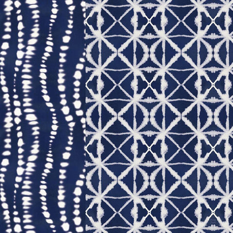 Indigo Splash XII Black Modern Wood Framed Art Print with Double Matting by June, Dina