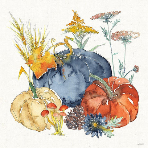 Fall Flair III White Modern Wood Framed Art Print with Double Matting by Tavoletti, Anne