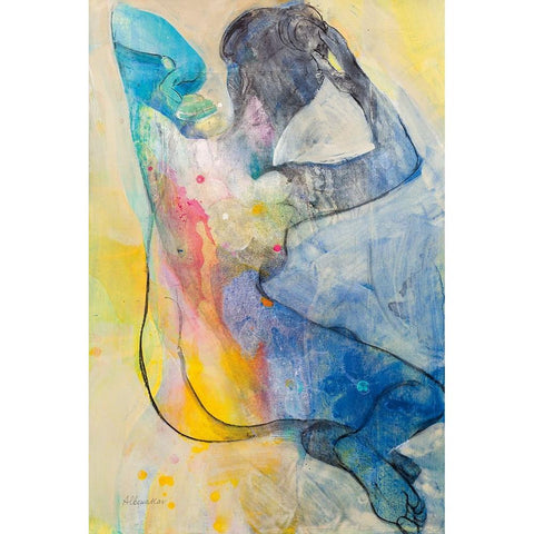 Floral Figures III Gold Ornate Wood Framed Art Print with Double Matting by Hristova, Albena