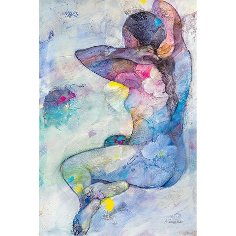 Floral Figures IV Gold Ornate Wood Framed Art Print with Double Matting by Hristova, Albena