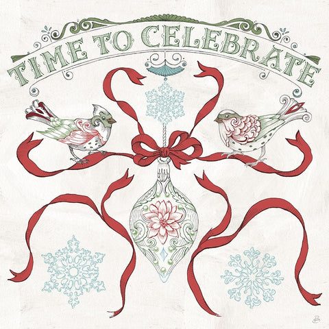 Christmas Season II White Modern Wood Framed Art Print with Double Matting by Brissonnet, Daphne