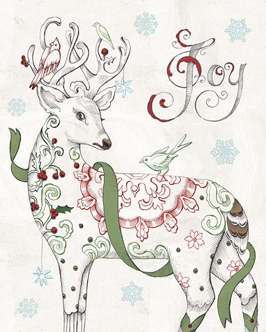 Christmas Season IV White Modern Wood Framed Art Print with Double Matting by Brissonnet, Daphne