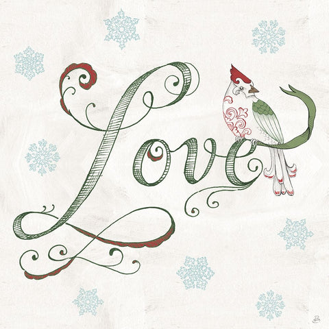 Christmas Season VI White Modern Wood Framed Art Print with Double Matting by Brissonnet, Daphne