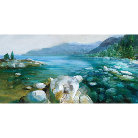 Western Lake II Black Modern Wood Framed Art Print by Nai, Danhui