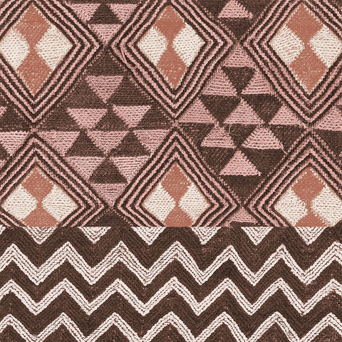 Kuba Cloth Mat II Blush Crop Black Ornate Wood Framed Art Print with Double Matting by Schlabach, Sue