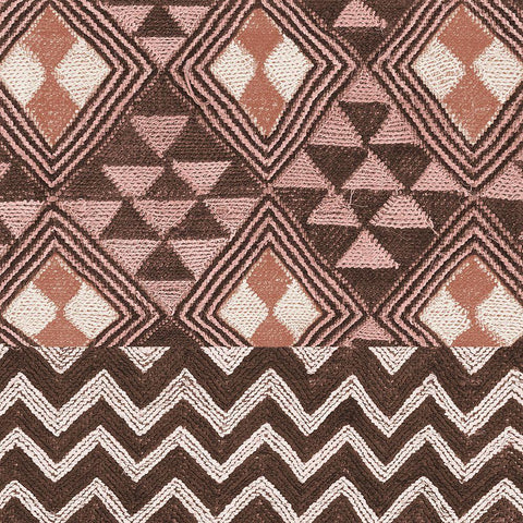 Kuba Cloth Mat II Blush Crop Black Modern Wood Framed Art Print with Double Matting by Schlabach, Sue