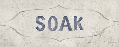 Victorian Bath Words III White Modern Wood Framed Art Print with Double Matting by Nai, Danhui