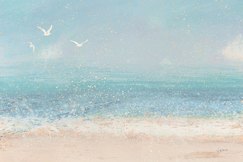 Splatter Beach I Neutral Black Ornate Wood Framed Art Print with Double Matting by Wiens, James