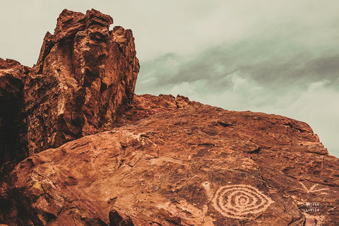 Welcome IV White Modern Wood Framed Art Print with Double Matting by Larson, Nathan