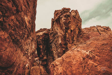 Welcome V Black Ornate Wood Framed Art Print with Double Matting by Larson, Nathan