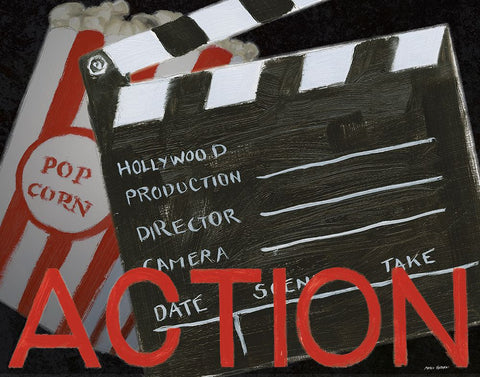 Lights Camera Action III Black Modern Wood Framed Art Print by Fabiano, Marco