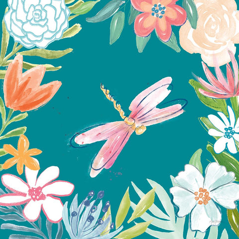 Flower Fun III Dark White Modern Wood Framed Art Print with Double Matting by Urban, Mary