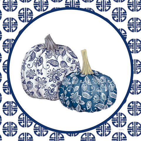 Autumn Harvest IV Chinoiserie White Modern Wood Framed Art Print with Double Matting by Urban, Mary