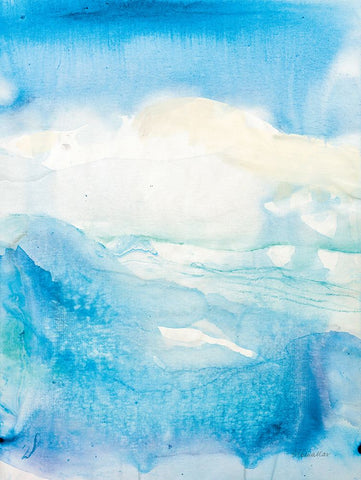 Mountain Mist II White Modern Wood Framed Art Print with Double Matting by Hristova, Albena