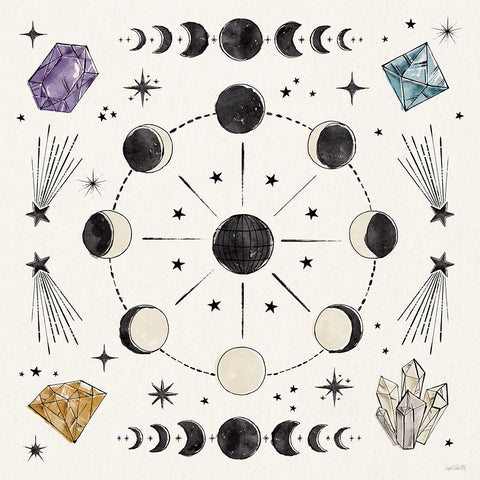 Mystic Moon VI Black Ornate Wood Framed Art Print with Double Matting by Tavoletti, Anne