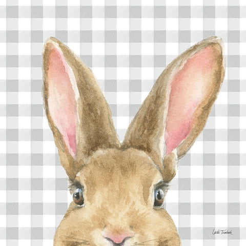 Garden Bunnies VII Black Modern Wood Framed Art Print by Trimbach, Leslie