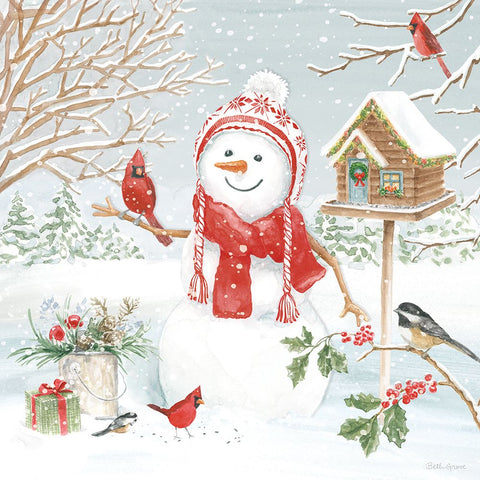 Snow Day V Black Modern Wood Framed Art Print by Grove, Beth