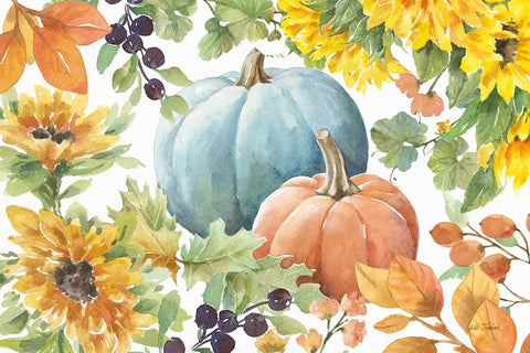 Autumn Breeze IV White Modern Wood Framed Art Print with Double Matting by Trimbach, Leslie