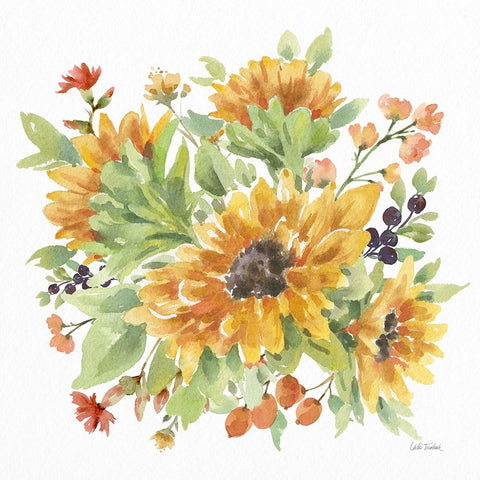 Autumn Breeze V Black Ornate Wood Framed Art Print with Double Matting by Trimbach, Leslie