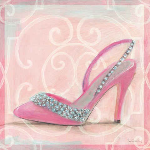 In the Pink II White Modern Wood Framed Art Print with Double Matting by Schlabach, Sue