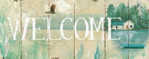 Waterside Lodge III White Modern Wood Framed Art Print with Double Matting by Brissonnet, Daphne