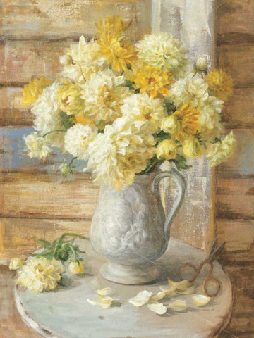 From the Garden White Modern Wood Framed Art Print with Double Matting by Nai, Danhui