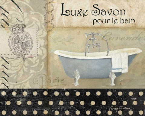 Savons de Bains I Black Ornate Wood Framed Art Print with Double Matting by Tillmon, Avery