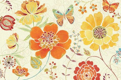 Spice Bouquet I White Modern Wood Framed Art Print with Double Matting by Brissonnet, Daphne