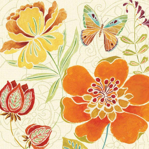 Spice Bouquet II White Modern Wood Framed Art Print with Double Matting by Brissonnet, Daphne