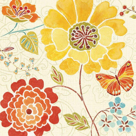 Spice Bouquet III White Modern Wood Framed Art Print with Double Matting by Brissonnet, Daphne