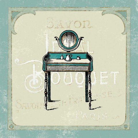 Parisian Bath III White Modern Wood Framed Art Print with Double Matting by Schlabach, Sue