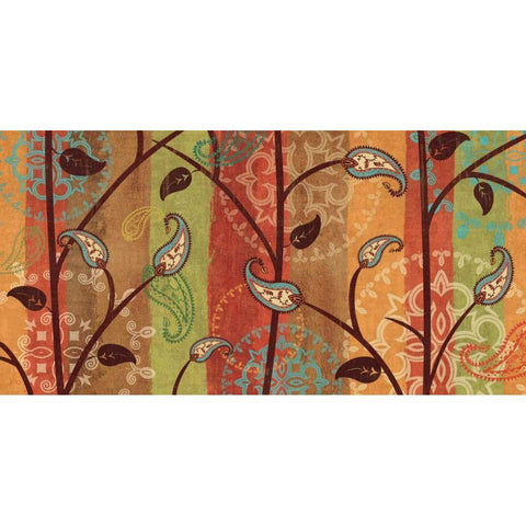 Paisley Garden White Modern Wood Framed Art Print by Charron, Veronique