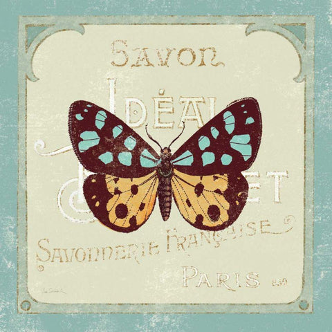 Parisian Butterfly I White Modern Wood Framed Art Print with Double Matting by Schlabach, Sue