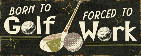 Funny Golf III Black Ornate Wood Framed Art Print with Double Matting by Pela Studio