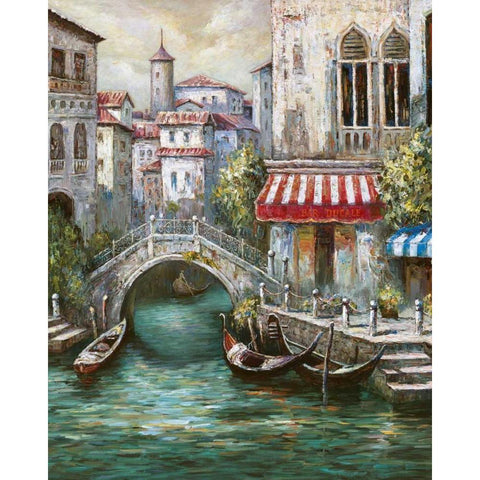Venetian Motif I White Modern Wood Framed Art Print by Mancini, Gianni
