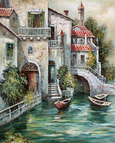 Venetian Motif II Black Ornate Wood Framed Art Print with Double Matting by Mancini, Gianni